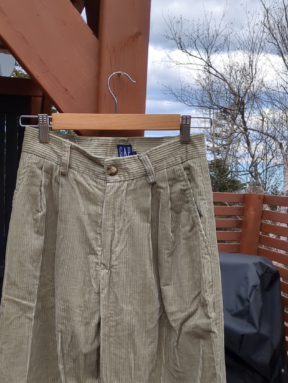 -GAP- Corduroy Pale Green Pants High Rise Wide Leg Size 6
